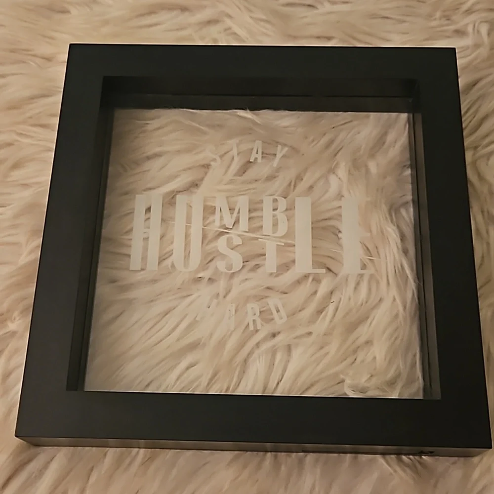 Motivational LED Sign – “Stay Humble / Hustle Hard” | Black Frame